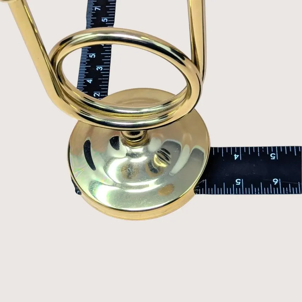 Vintage Gold Tone Metal Double Taper Candle Holde